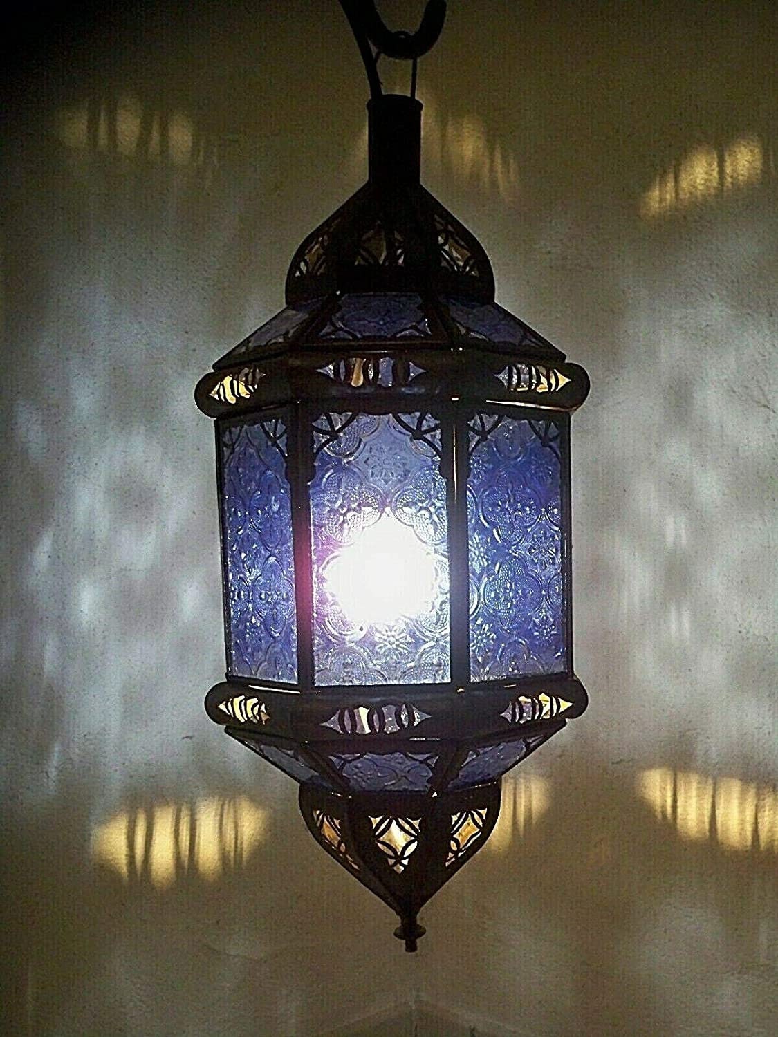 Lustre Marocain Fer Forgé 40 cm Lampe Lanterne Plafonnier Applique Luminaire