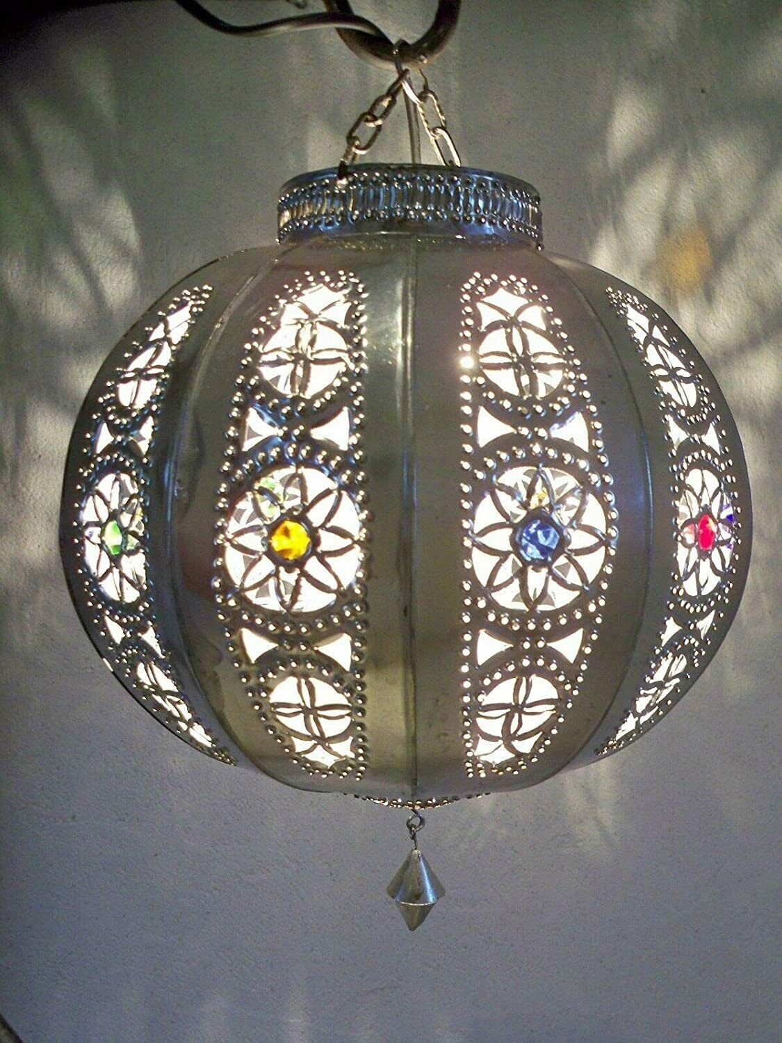 Lustre Plafonnier Marocain Fer Forgé Lampe Applique Lanterne Oriental 30 cm