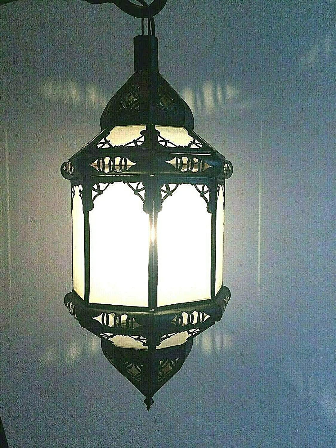 Lustre Marocain Fer Forgé 40 cm Lampe Lanterne Plafonnier Applique Luminaire