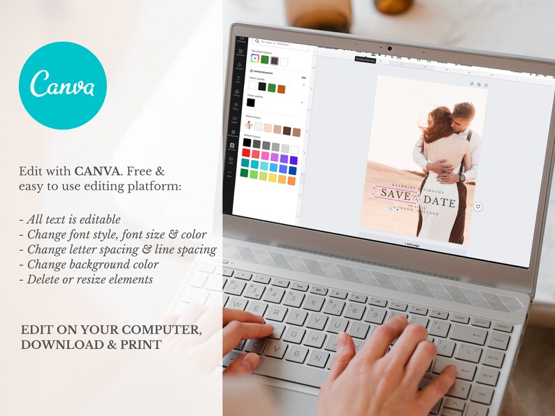Modern Minimal Save the Date Template Canva Save the Date With Photo Modern Minimal Save the Date Template Canva Save the Date With Photo