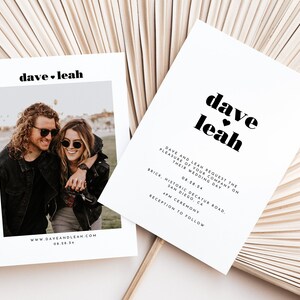 3-piece Wedding Invitation Suite Template, Modern Wedding Invitation, Details Card and RSVP Card, Photo Wedding invite, DIGITAL DOWNLOAD