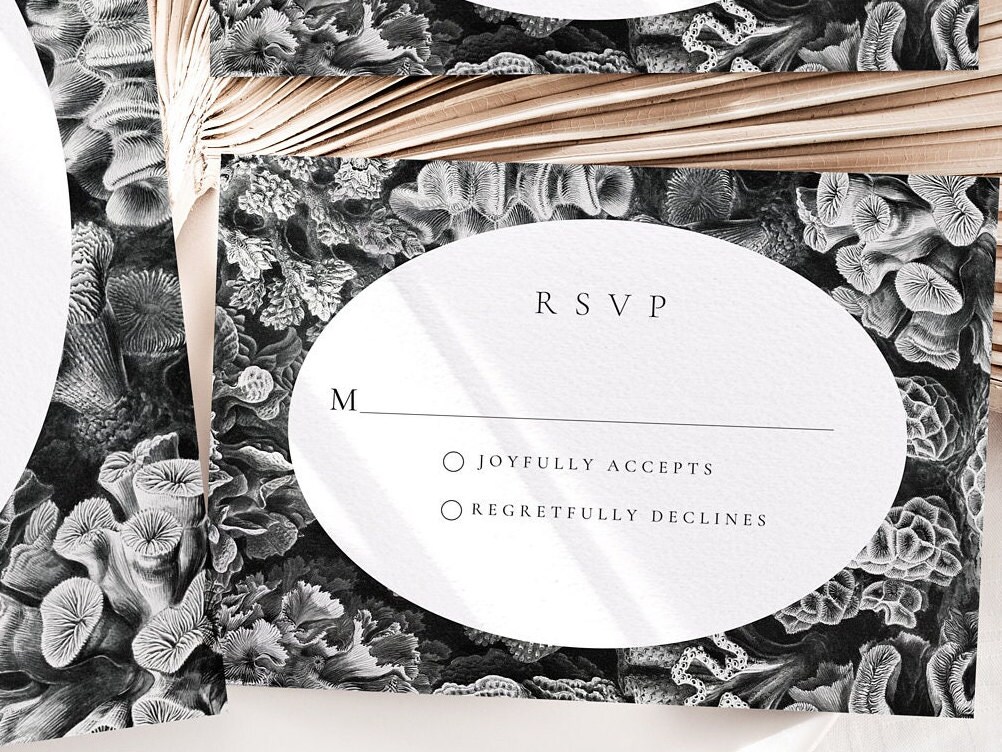 Printable Wedding Invitation Card Template Black and White - Etsy