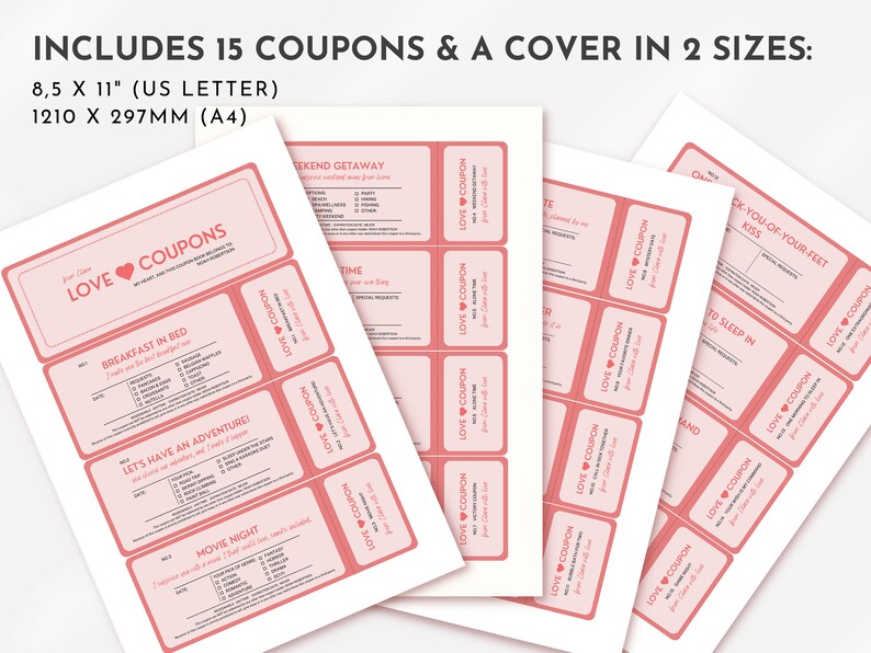 Customizable Love Coupon Book Printable Coupon Book Etsy