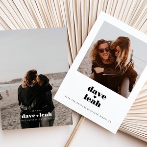 Modern Minimal Save the Date Template Canva, Save The Date With Photo, Editable Save The Date Template, Save The Date Double Sided, DIGITAL