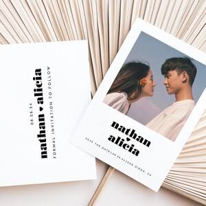 Modern Minimal Save the Date Template Canva, Save The Date With Photo, Editable Save The Date Template, Save The Date Double Sided, DIGITAL