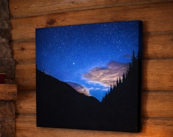 Rocky Mountain Stars Canvas Wall Art, Colorado Astrophotography