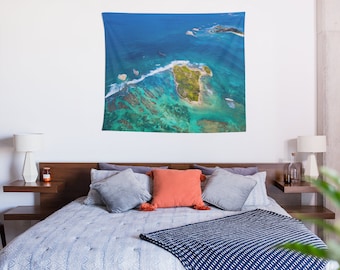 Puerto Rico Island | Indoor Wall Tapestry | Polyester | Multiple Sizes