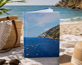 Hardcover Matte Journal, Positano Coast Cover, 150 lined pages