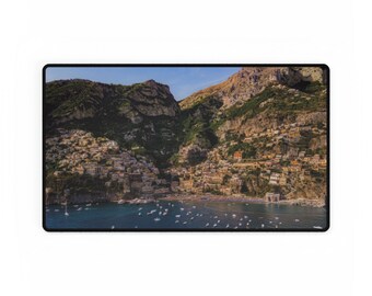 Large Desk Mat | Capri Island Italy | Rubber Non-slip Base | Polyester