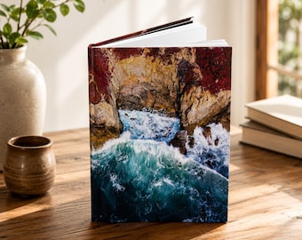 Hardcover Matte Journal, Monterey Coast Cover, 150 lined pages