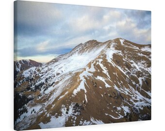 Loveland Pass Colorado Canvas Wall Art, Winter Mountain Aerial Photo