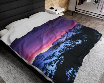 Loveland Pass Colorado Throw Blanket, Velveteen Home Decor, Multiple Sizes