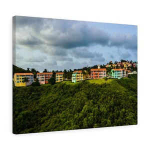 Canvas Wall Art, Puerto Rico Colorful Houses, Beautiful Wall Decoration, Unique Artwork, Home Decor, Interior Design, Aerial View