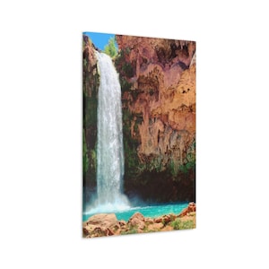 Havasupai Waterfall, Havasu Falls, Canvas Wall Art, Grand Canyon, Home Decor, Housewarming Gift, Multiple Sizes