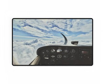 Aviation POV Large Desk Mat | Rubber Non-slip Base | Polyester