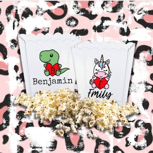 Movie Munchie Box / Personalised Custom Animal Movie Popcorn Bucket / Kids Adults Snack Hamper Gift / Birthday Christmas Keepsake Gift