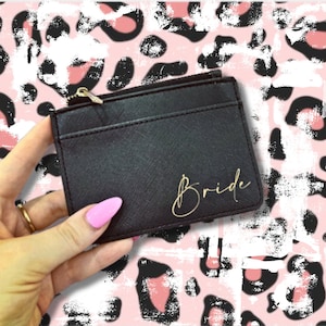 Classic Card Holder and Coin Purse / Personalised Monogram Card Holder and Coin Purse / Bride Bridesmaid Proposal Christmas Birthday Gift