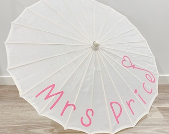 Sassy Silk Parasol / Personalised Parasol / Custom Parasol / Wedding Parasol / Personalised Umbrella / Custom Umbrella