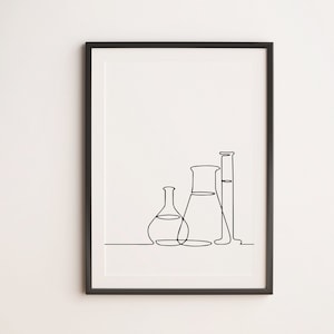 Minimalist Science Line art, Digital Download, Chemistry Print