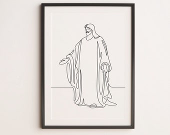 Minimalist Christian Line Art Digital Download Religious | Etsy