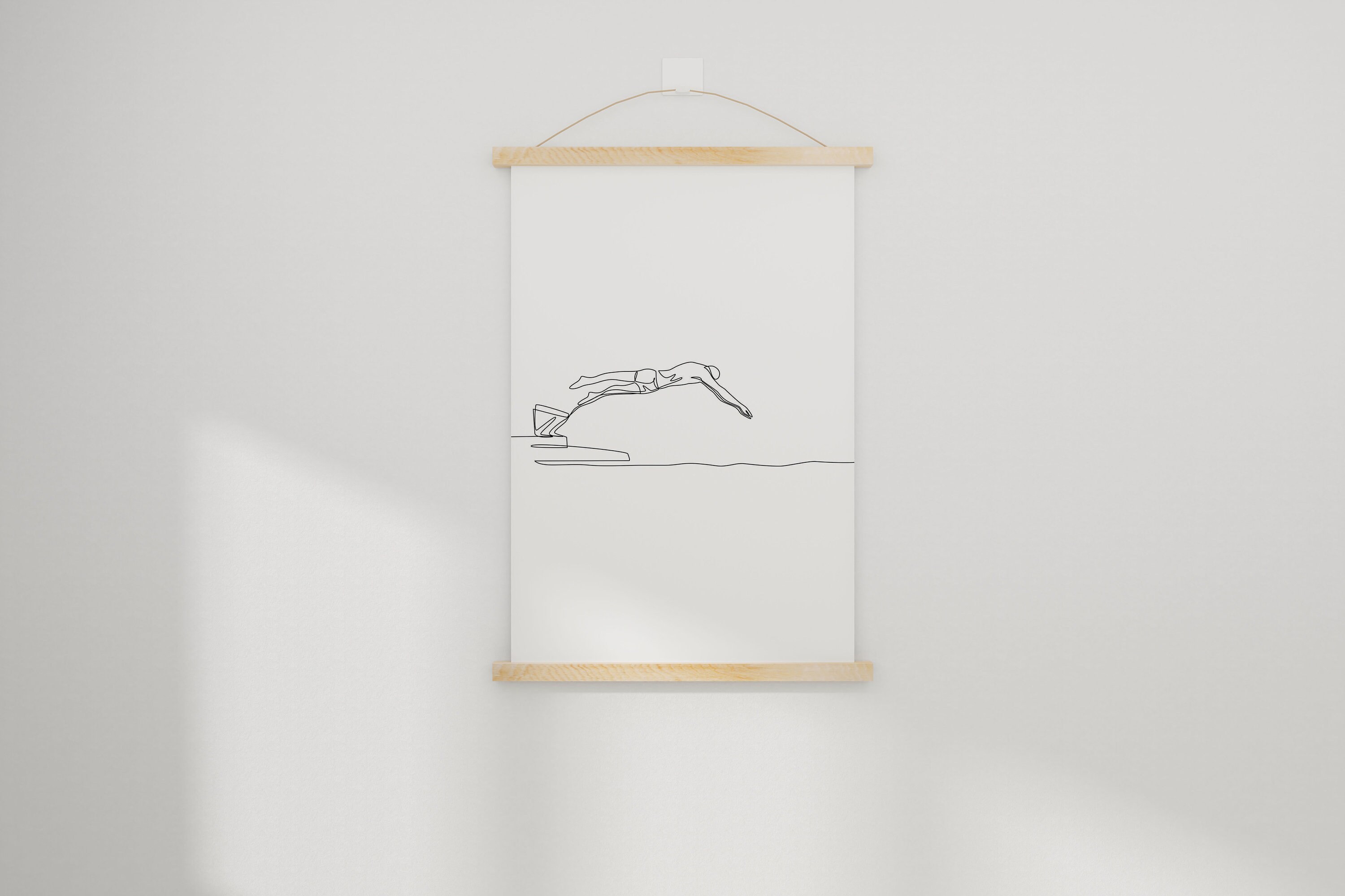 Minimalist Swimmer Line Art, Digital Download, Sport Print, Athlete Men ...