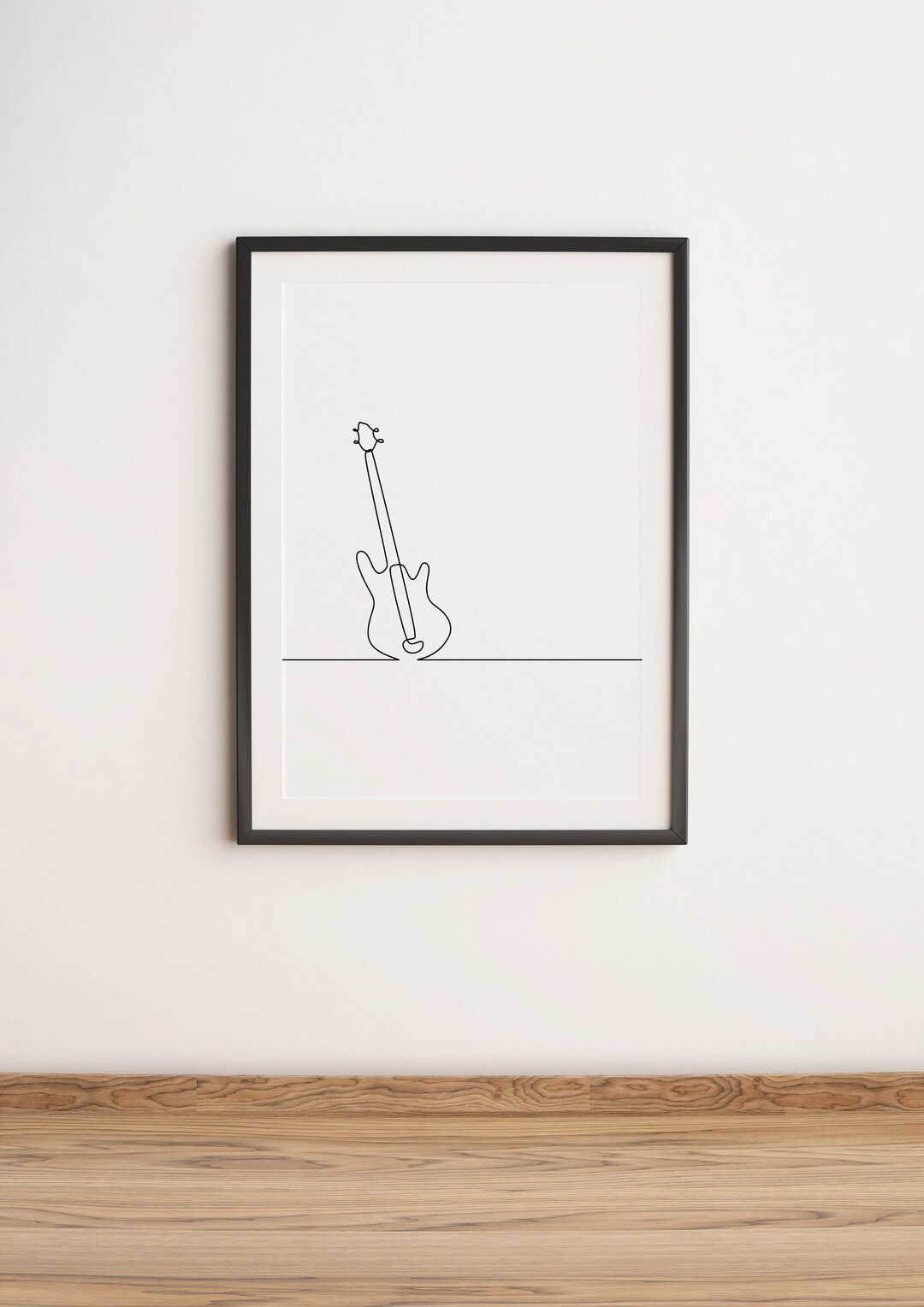 Minimalist Bass Guitar Line Art, Music Wall Art, Digital Download Print Etsy