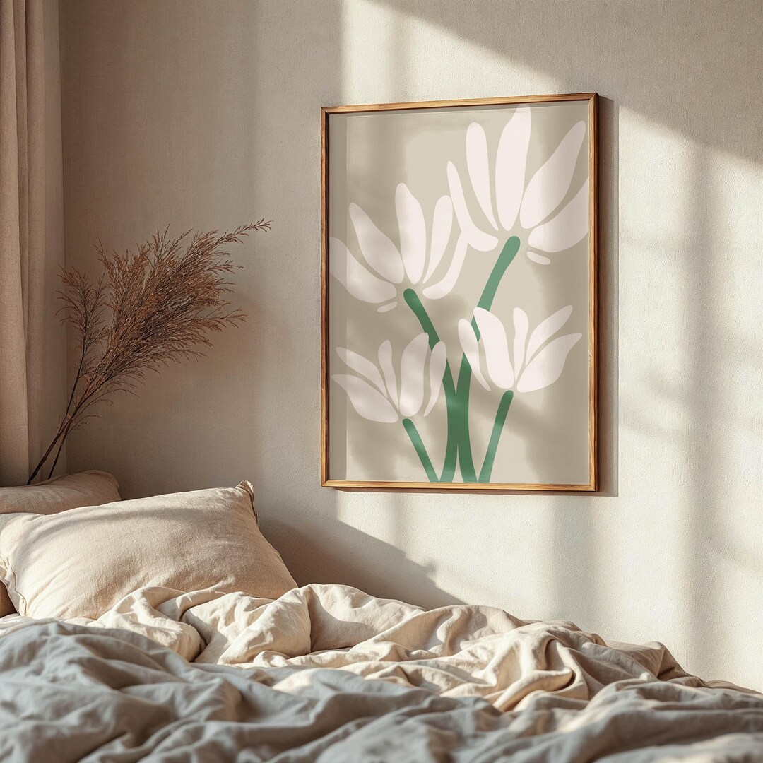 Minimalist Floral Poster for Living Room | Digital Download - Etsy