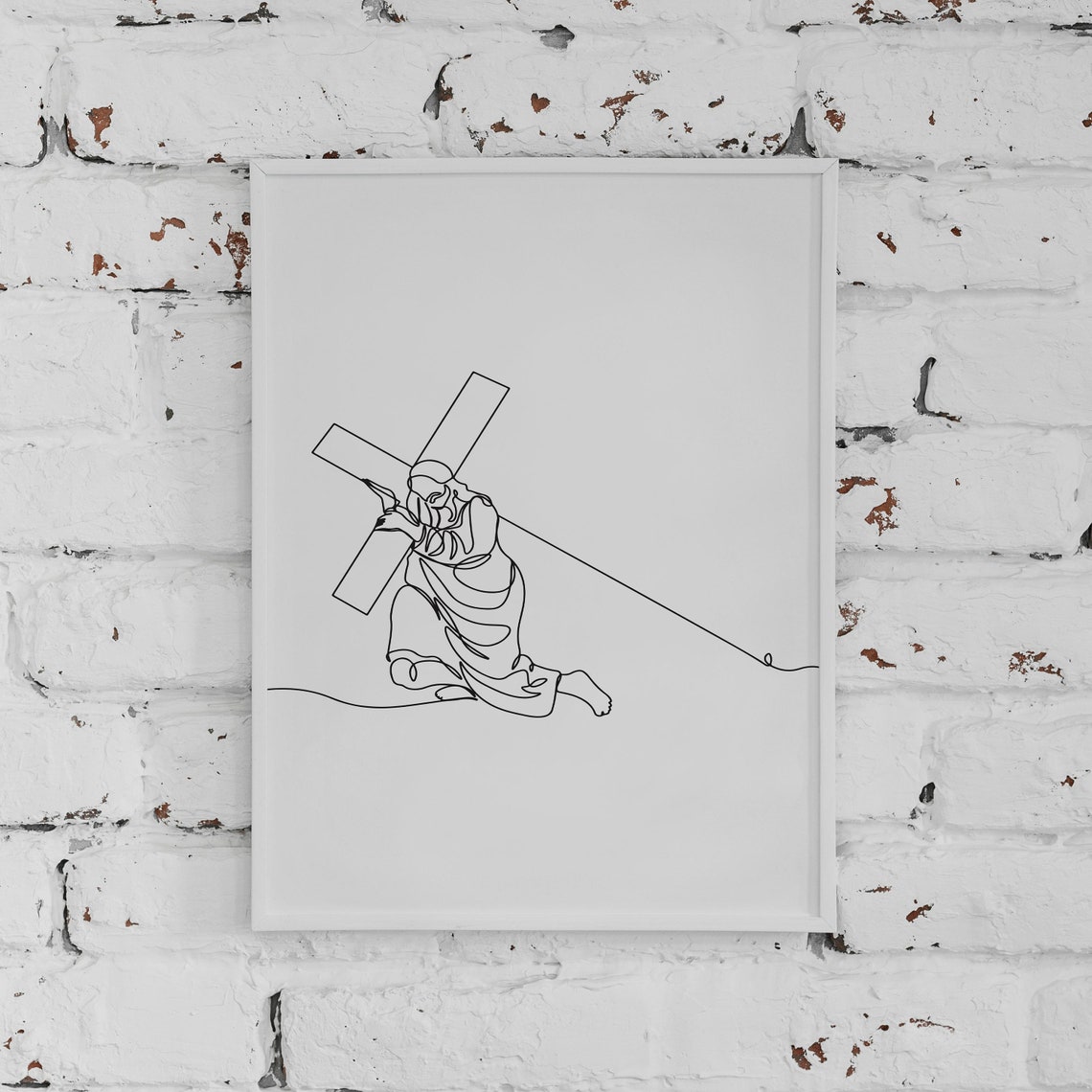 Minimalist Christian Line Art Digital Download Religious - Etsy