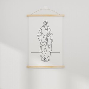 Minimalist Christian Line Art, Digital Download, Religious Print ...