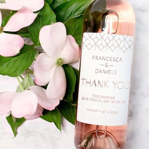Étiquette de vin de remerciement, cadeau de remerciement, cadeau de fête, autocollant de remerciement, autocollants de mariage, cadeau de mariage pour amis et famille