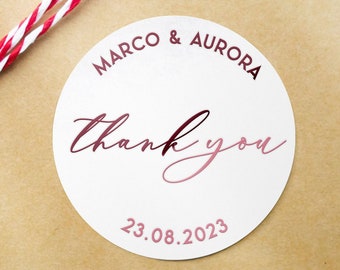 Foil Stickers Wedding Thank You - Etsy