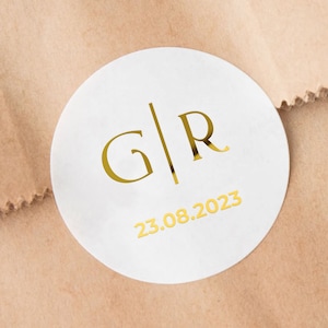 Monogram Wedding Stickers, Monogram Foiled Stickers, Custom Foil Stickers, Wedding Invitation Stickers, Frosted Stickers, Clear Stickers
