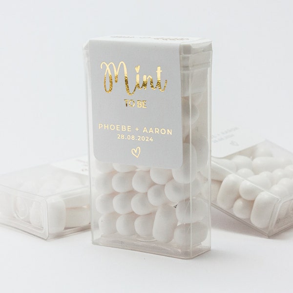 Hochzeit Tic Tac Mint To Be Etikett, Tic Tac Hochzeits-Gastgeschenk-Etiketten, individuelles Geschenketikett für Tic Tac, süße Aufkleber für Tic Tac, Verlobungsfeier