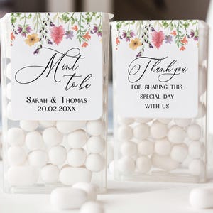 Etichette Floreali per Bomboniere di Nozze, Adesivi Tic Tac Stampati a Colori per Matrimonio, Addio al Nubilato, Design Personalizzato