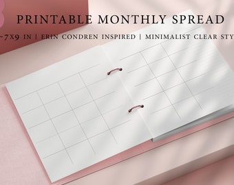 Monthly Planner Printable Insert Erin Condren Style Neutral Undated ...
