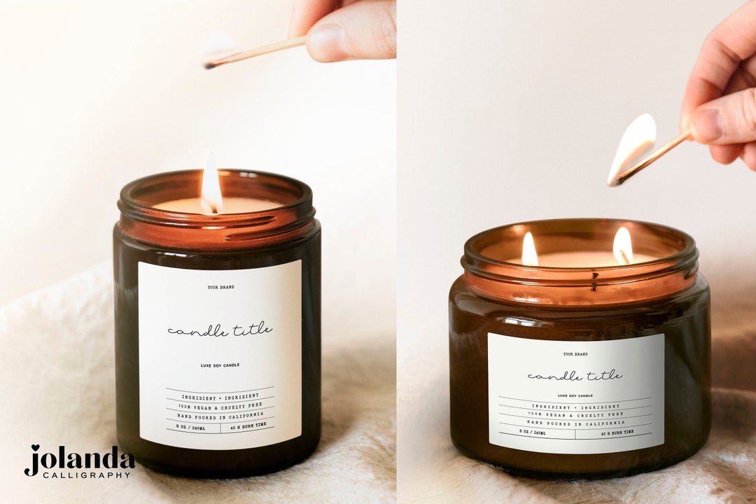 Custom Candle Label Stickers, Elegant Candle Label, Foiled Candle Stickers, Metallic Foil