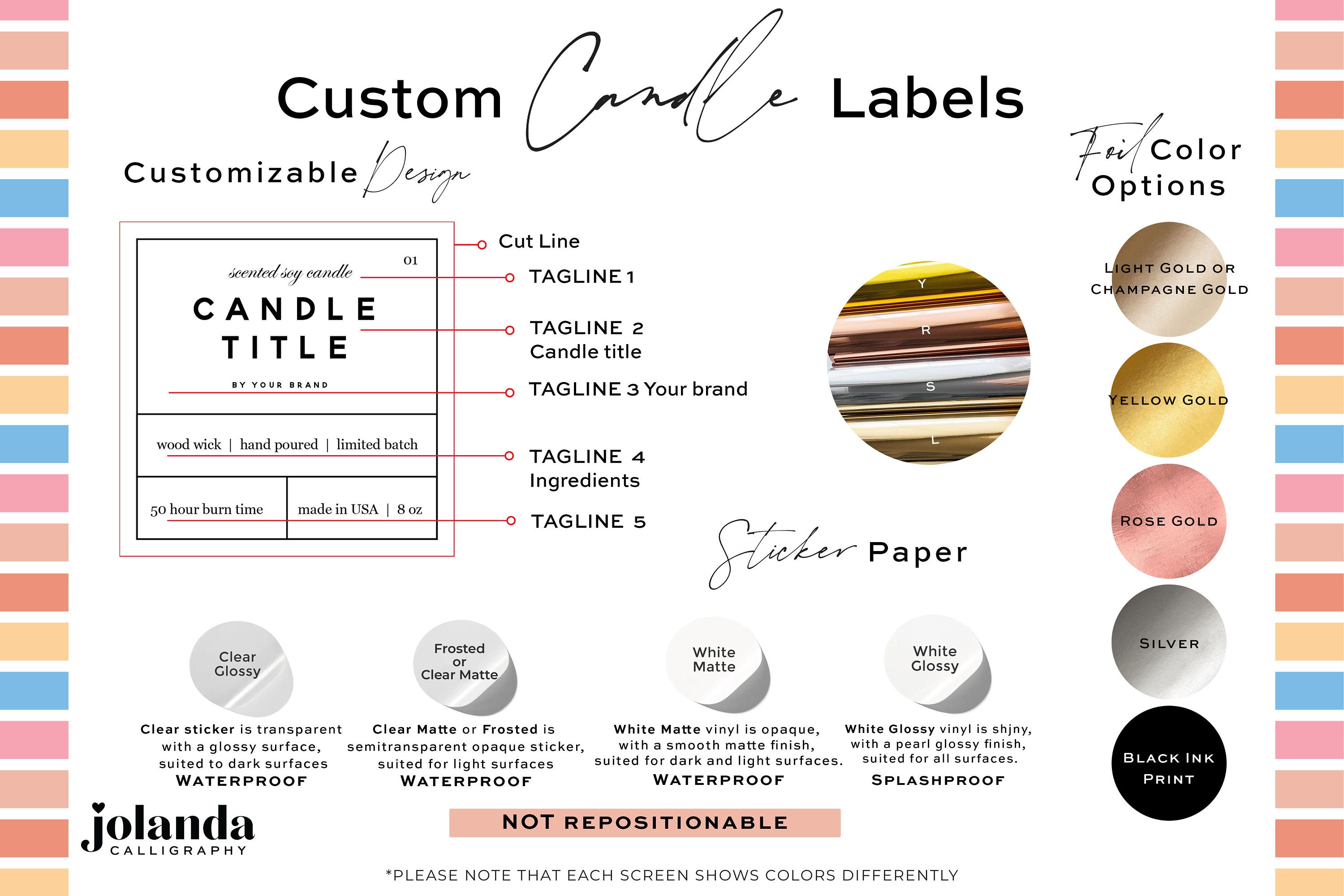 Print Your Own Color Candle Labels