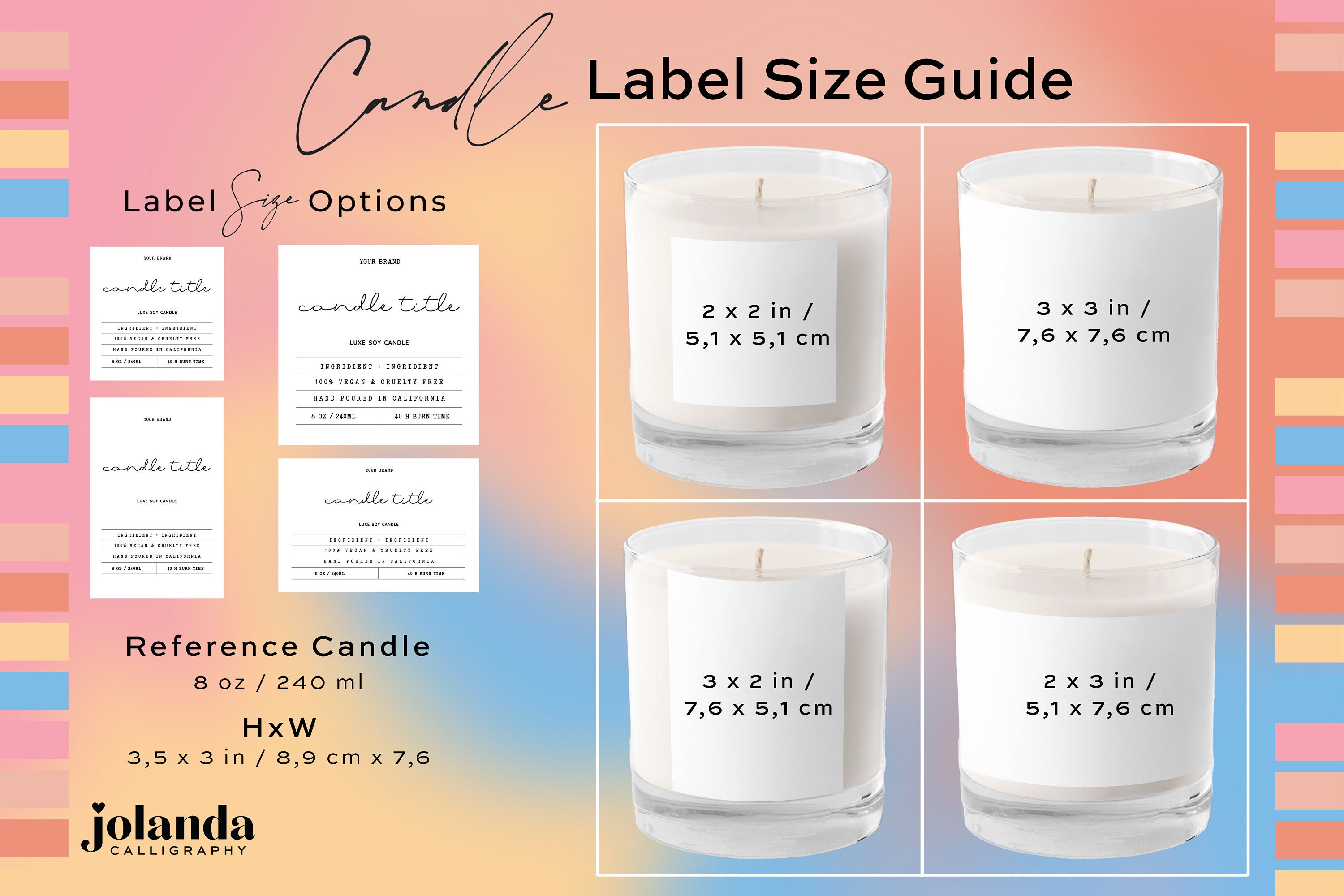 Custom Candle Label Stickers, Elegant Candle Label, Foiled Candle Stickers,  Metallic Foil Stickers for Candle Packaging & Branding 