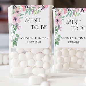 Etichette Tic Tac Floreali Personalizzate, Mint to Be per Nozze, Adesivi Colorati con Fiori, Addio al Nubilato o Fidanzamento