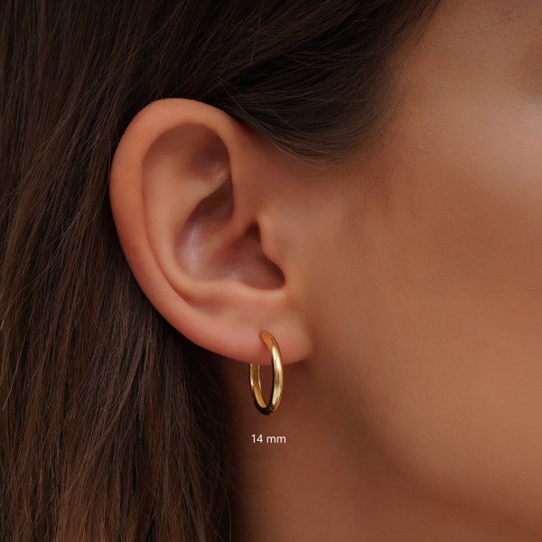 Hoop earrings, Silver hoop earrings, Gold hoop earrings, Large hoop earrings, Sterling silver earrings.