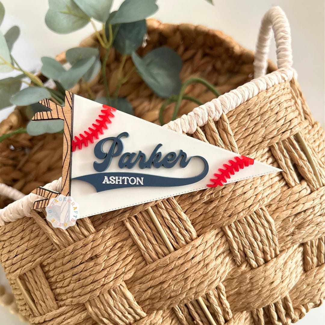 Personalized Baseball Pennant Baby Name Sign,baseball, Milestone ...