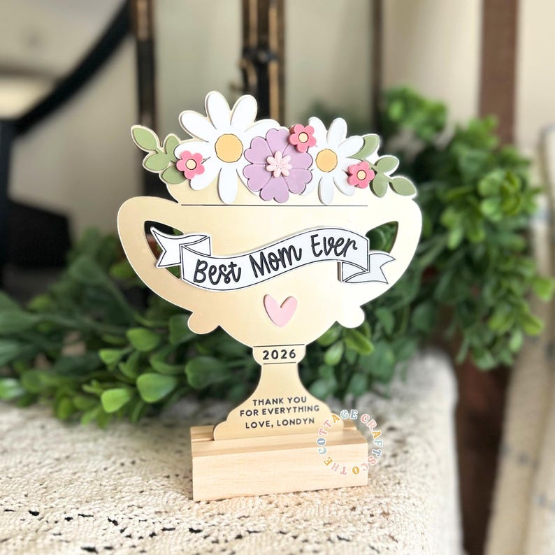 Best Mom Ever Gift, Mother's Day Trophy, Personalized Mom Award with Custom Name,Mother’s Day Gift Idea,Unique Keepsake for Mom image 1