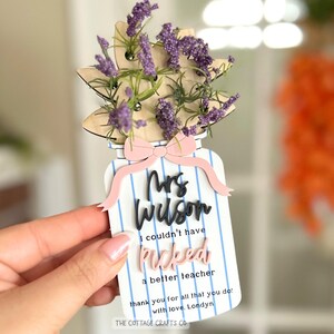 Teacher Appreciation Gift, Flowers Holder,Magnet frame, Personalized Teacher Gift, End Of Year Gifts, Teacher Gift Tag