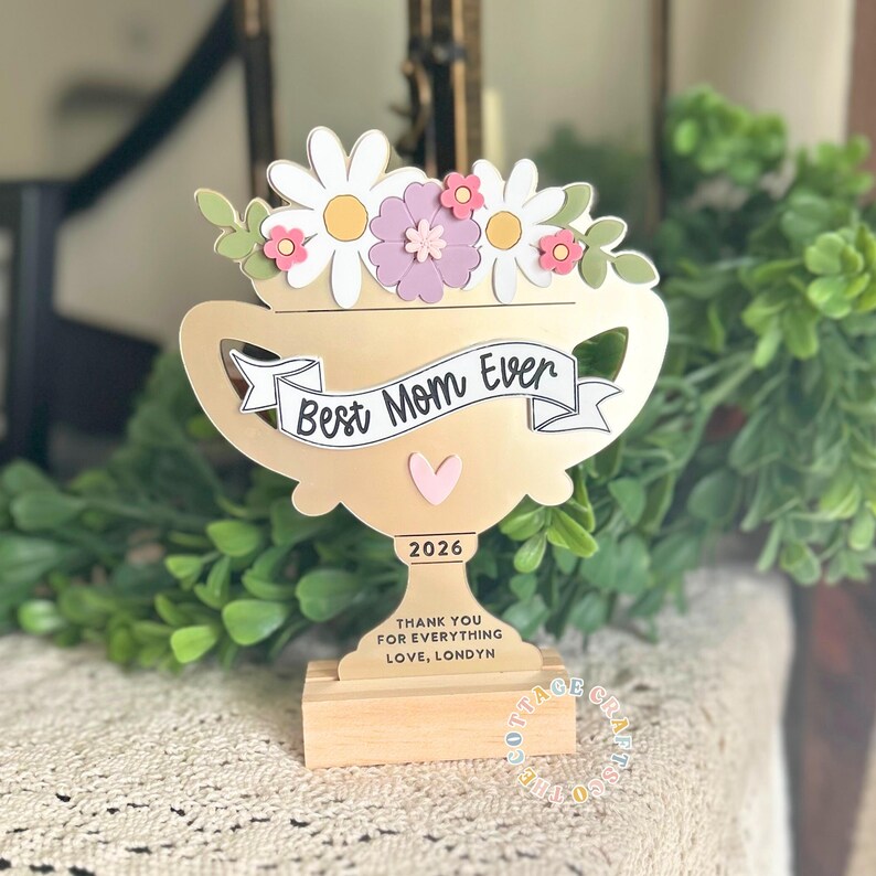 Best Mom Ever Gift, Mother's Day Trophy, Personalized Mom Award with Custom Name,Mother’s Day Gift Idea,Unique Keepsake for Mom image 4