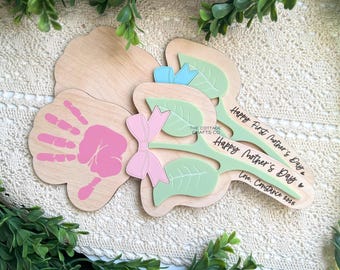 Personalized Handprint Flower Sign, DIY Mother's Day Keepsake,Mother's Day Sign, Mother's Day Gift