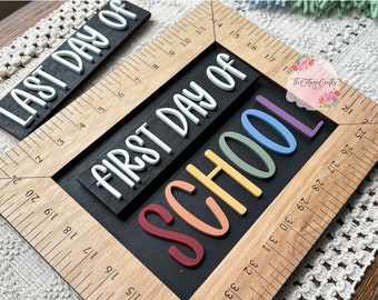 First and Last Day of School Sign,First Day of School Sign, Back to school prop, Reusable First Day,Interchangeable School Sign,