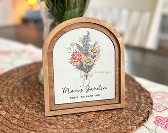 Birth Flower Bouquet, Personalized Mothers Day Gift, Birth Flower Display,Wood Birth Flower, Grandmas Garden, Personalized Gifts