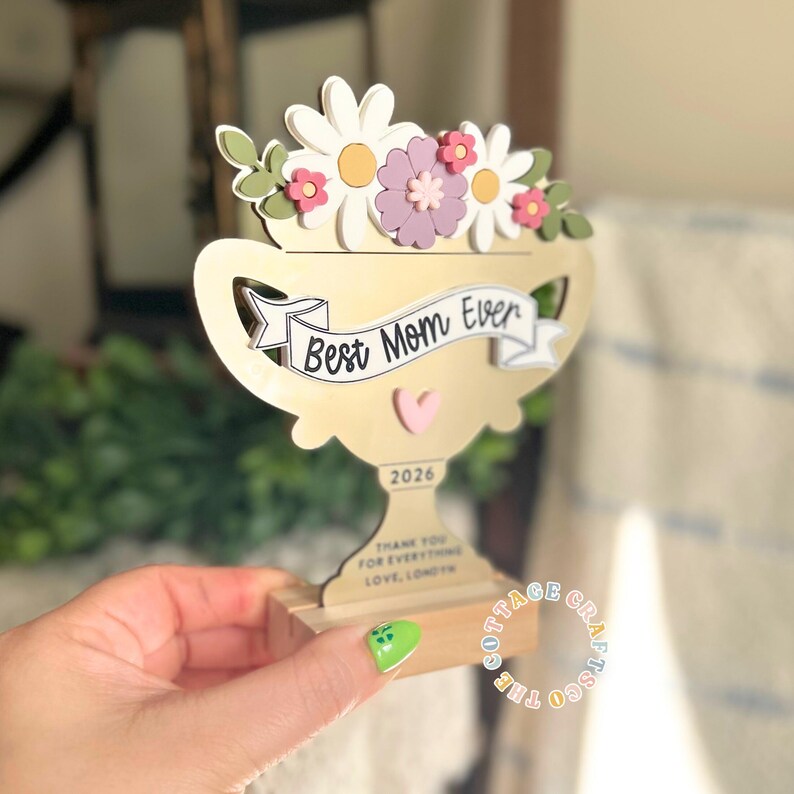 Best Mom Ever Gift, Mother's Day Trophy, Personalized Mom Award with Custom Name,Mother’s Day Gift Idea,Unique Keepsake for Mom image 2