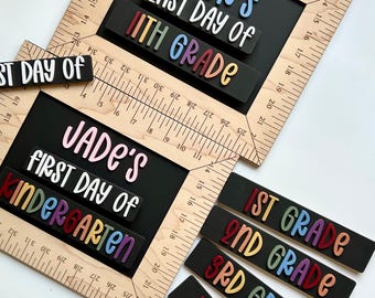 Personalized Interchangeable School Sign First and Last Day of School Sign, Back to school prop, Reusable First Day,Personalized  Sign