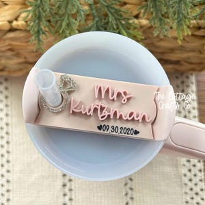Personalized Mrs. Tumbler Tag: Acrylic Wifey Name Plate
